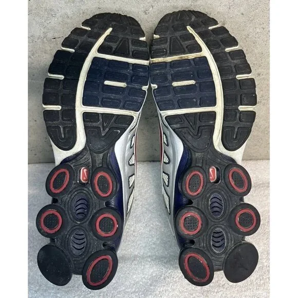Nike Shox Qualify 2 + White Silver Navy Red Running Shoes 442114-161 Mens 11.5